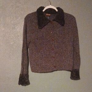 Mac & Jac Textured Jacket with Black and Gray